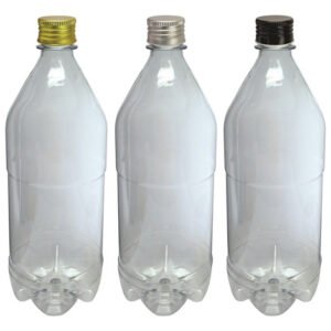 118 Frascos Plástico Cristal Pet 1l Com Tampa Alumínio S Agu