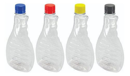 12 Frascos Plástico Cristal Pet 500ml Tampa Rosca Lacre Bor