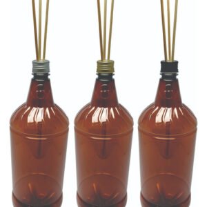 2 Frascos Plástico Âmbar 2l Tampa Difusor Varetas Gr2