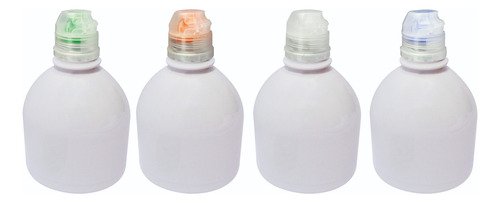 18 Frascos Plástico Branco Pet 300ml Tampa Sport Fliptop Sab - Imagem 2