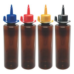 216 Frascos Plástico Âmbar Pet 250ml C/ Bico Aplicador Cos