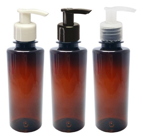 21 Frasco Plástico Ambar Pet 200ml Válvula Bico Pato S Cos