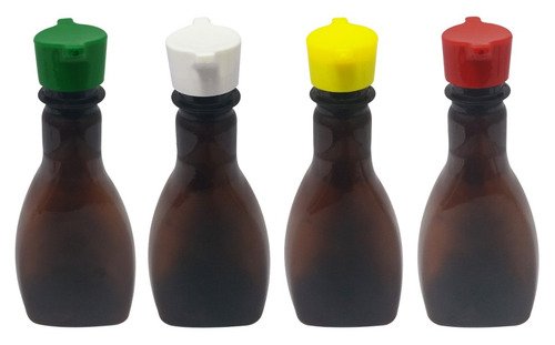 1323 Frasco Plástico Âmbar Pet 200ml Tampa Rosca 2 Bico Mol - Imagem 2