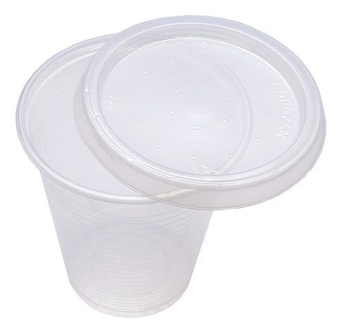400 Copos Descartáveis Plásticos Pp Cristal C/ Tampa 180ml - Imagem 2