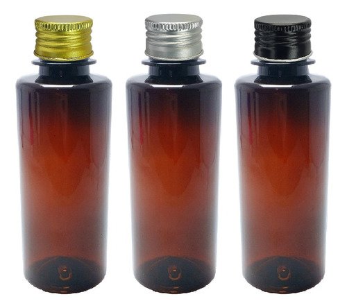 94 Frascos Plástico Ambar Pet 200ml Tampa Alumínio S Cos