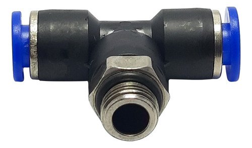 1 Conexão Pneumática T Macho Central Rosca 1/8 X Tubo 6mm