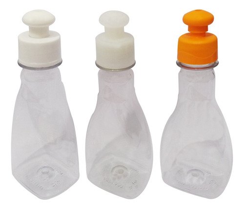 1323 Frasco Plástico Cristal Pet 200ml C/ Tampa Pushpull Mol