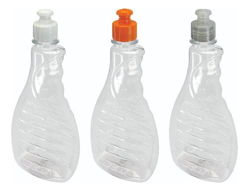 200 Frascos Plástico Cristal Pet 500ml C/ Tampa Pushpull Bor - Imagem 2