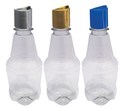 918 Frasco Plástico Cristal Pet 300ml Com Tampa Disktop Gr2 - Imagem 3