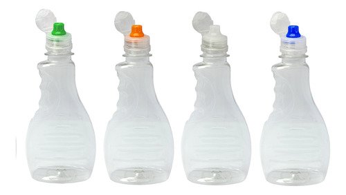 16 Frasco Plástico Cristal Pet 300ml Sport Fliptop Bor