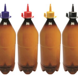 6 Frascos Plástico Âmbar Pet 1l C/ Bico Aplicador Agu