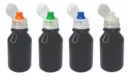 196 Frasco Plástico Âmbar 100ml Tampa Sport Flip Top Far