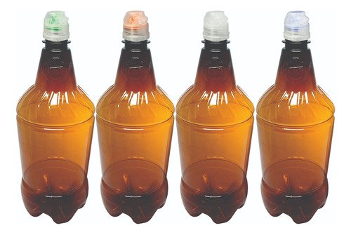 48 Frascos Plásticos Âmbar Pet 1l Tampa Sport Fliptop Gr2 - Imagem 2
