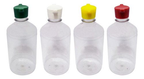 678 Frasco Plástico Cristal Pet 500ml Tampa Rosca 2 Bico Far - Imagem 2