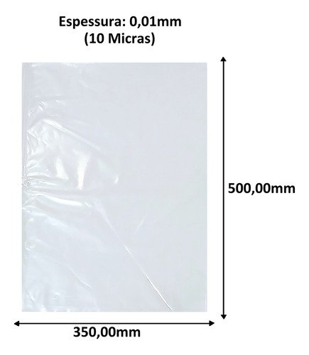 10 Pct Saco Plástico Transparente Pe 35x50 10 Micra C/ 100 - Imagem 3