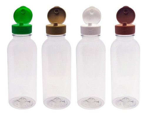1026 Frascos Plástico Cristal Pet 400ml Batoque Fliptop Det - Imagem 2