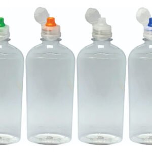 64 Frascos Cristal Pet 400ml Tampa Sport Fliptop Min