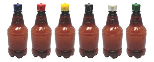 565 Frascos Plástico Âmbar Pet 500ml Tampa Rosca 2 Bico Gr2 - Imagem 2