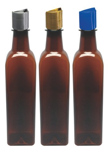 241 Frascos Plástico Âmbar Pet 500ml Com Tampa Disktop Aze - Imagem 3