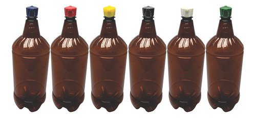 24 Frascos Plástico Âmbar Pet 2l Tampa Rosca 2 Bico Gr2 - Imagem 2