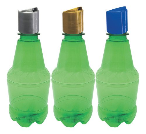 306 Frasco Plástico Verde Pet 300ml Com Tampa Disktop Gr2 - Imagem 3