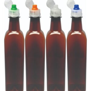 12 Frascos Plástico Âmbar Pet 500ml Tampa Sport Fliptop Aze