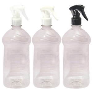 58 Frascos Plástico Cristal Pet 1l Com Válv Mini Gatilho Ama