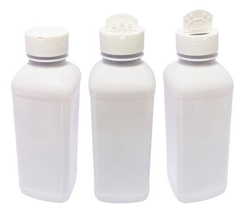 791 Frascos Plástico Branco Pet 500ml Tempero Fliptop Qua