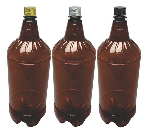 132 Frascos Plástico Âmbar Pet 2l Tampa L Batoque Gr2