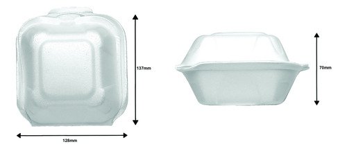 64 Hamburgueira Branca Isopor 137x128x70mm Bom Apetite Bh01 - Imagem 7