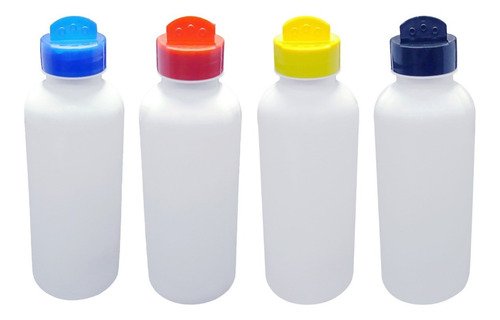765 Frascos Plástico Branco Pet 500ml Tempero Fliptop Det