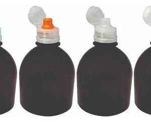 56 Frascos Âmbar Pet 300ml Tampa Sport Fliptop Sab