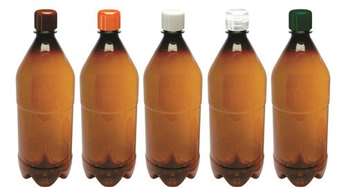 51 Frascos Âmbar Pet 1l Aromatizante Tampa Batoque Agu