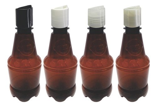 306 Frasco Plástico Âmbar Pet 300ml Com Tampa Disktop Gr2