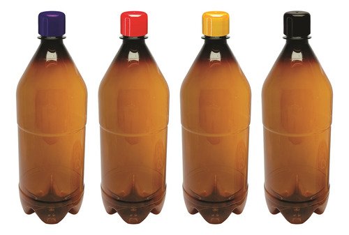 6 Frascos Âmbar Pet 1l Aromatizante Tampa Batoque Agu - Imagem 3