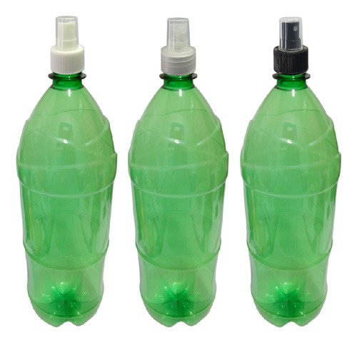 2 Frasco Plástico Verde Pet 2l Com Válvula Spray S Ref