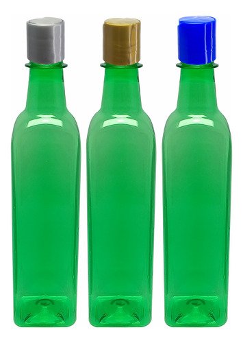 760 Frascos Plástico Verde Pet 500ml Com Tampa Disktop Aze - Imagem 4