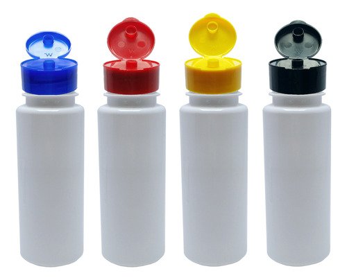 28 Frascos Plástico Branco Pet 200ml Fliptop C/ Rosca Con