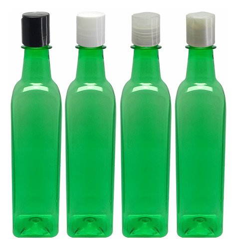 128 Frascos Plástico Verde Pet 500ml Com Tampa Disktop Aze - Imagem 2