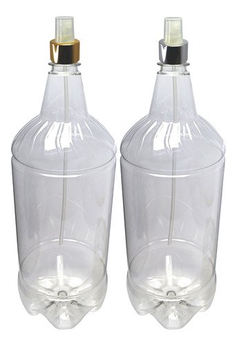 24 Frascos Plástico Cristal Pet 2l Com Válvula Spray L Gr2