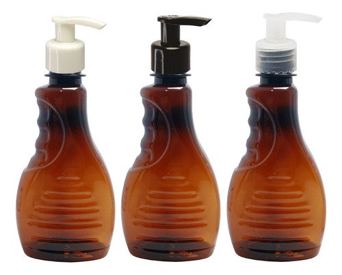 924 Frasco Plástico Ambar Pet 300ml Válvula Bico Pato S Bor