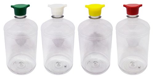 360 Frasco Plástico Cristal Pet De 1l Tampa Rosca 2 Bico Sab