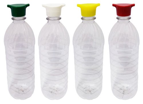 420 Frasco Plástico Cristal Pet 800ml Tampa Rosca 2 Bico Que