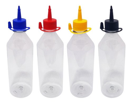 765 Frascos Plástico Cristal Pet 500ml C/ Bico Aplicador Cos