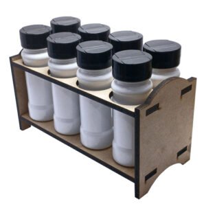 3 Porta Tempero Mdf Cru 8 Frasco 120ml Branco Tampa Fliptop