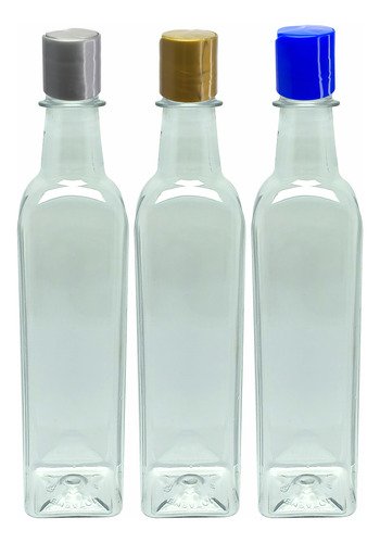 12 Frascos Plástico Cristal Pet 500ml Com Tampa Disktop Aze - Imagem 4