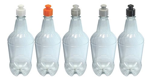 48 Frascos Plásticos Cristal Pet 1l Com Tampa Pushpull Gr2 - Imagem 2