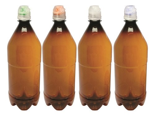 364 Frascos Plástico Âmbar Pet 1l Tampa Sport Fliptop Agu - Imagem 2