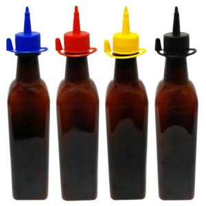 760 Frascos Plástico Âmbar Pet 500ml C/ Bico Aplicador Aze