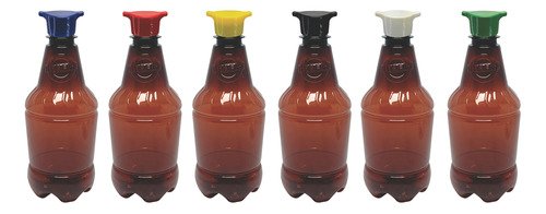 565 Frascos Plástico Âmbar Pet 500ml Tampa Rosca 2 Bico Gr2